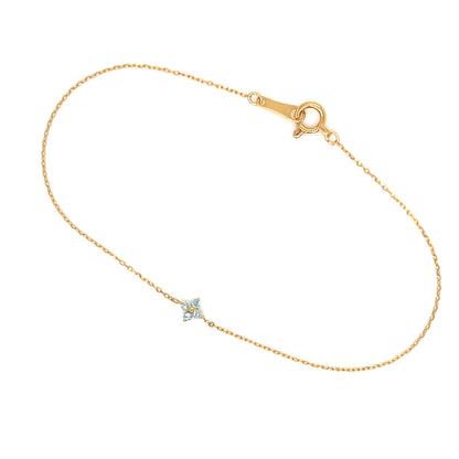 Aquamarine Clover Bracelet