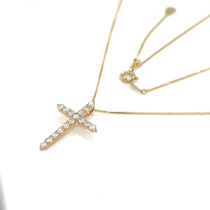 16 Dia Cross Necklace 0.5ct - JMW Jewelry Wholesale