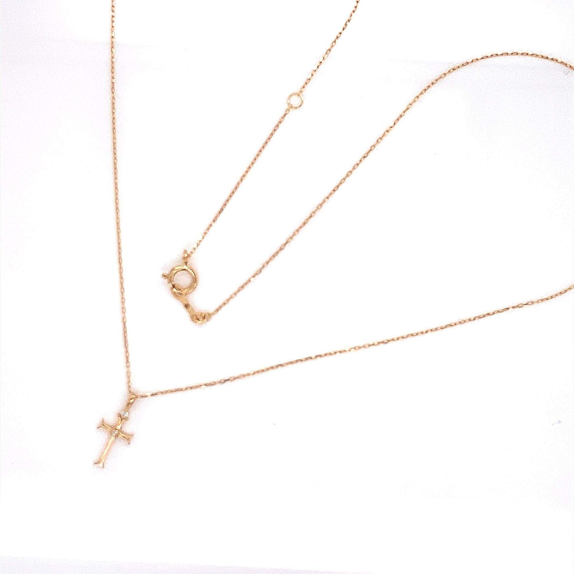 2 Dia Cross Necklace 0.01ct - JMW Jewelry Wholesale