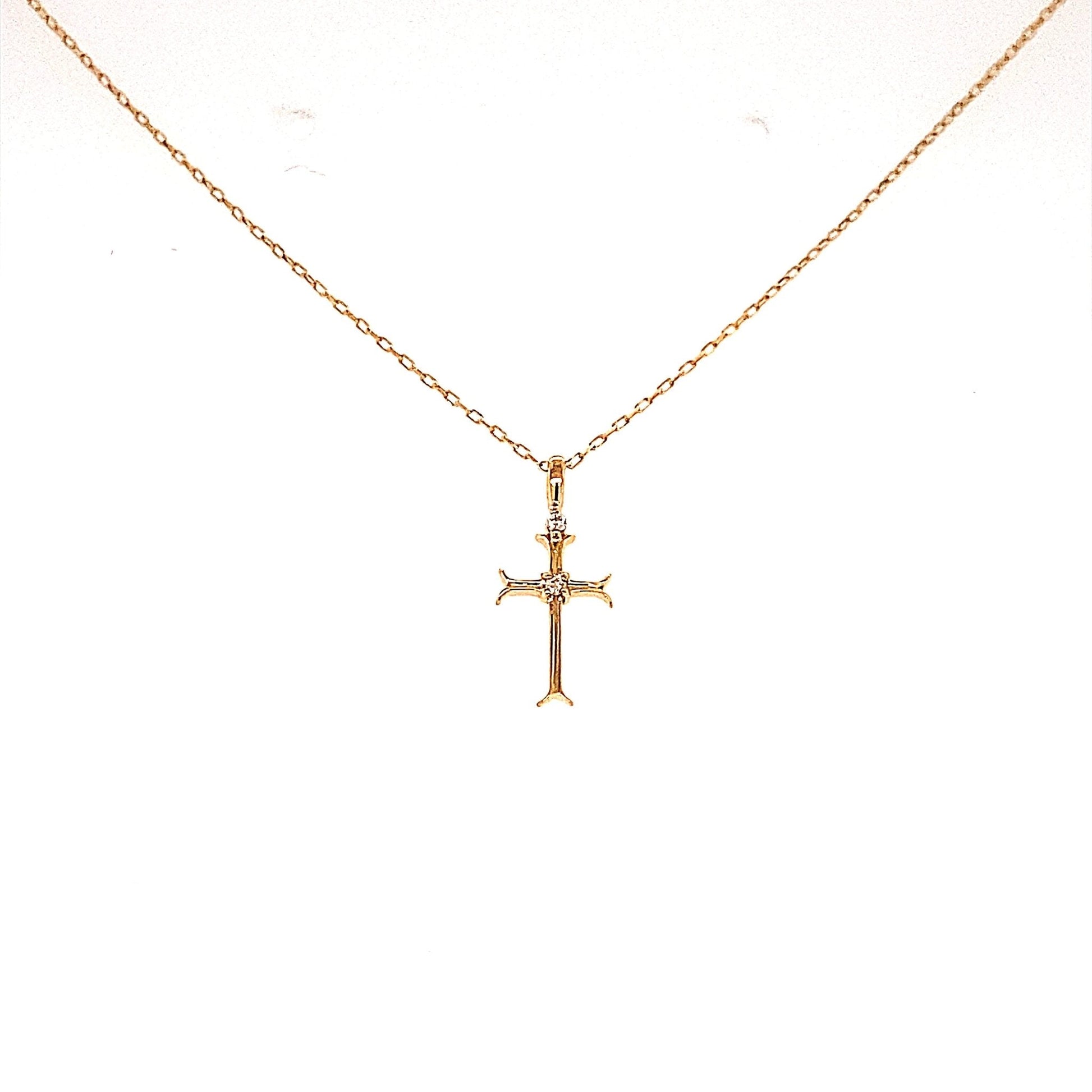 2 Dia Cross Necklace 0.01ct - JMW Jewelry Wholesale