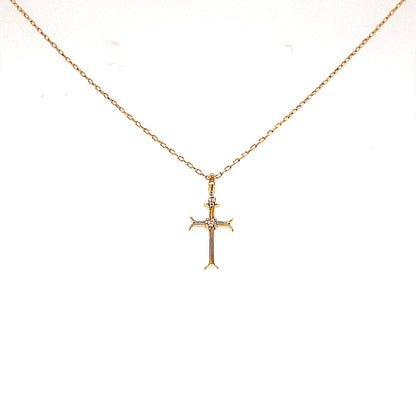 2 Dia Cross Necklace 0.01ct - JMW Jewelry Wholesale