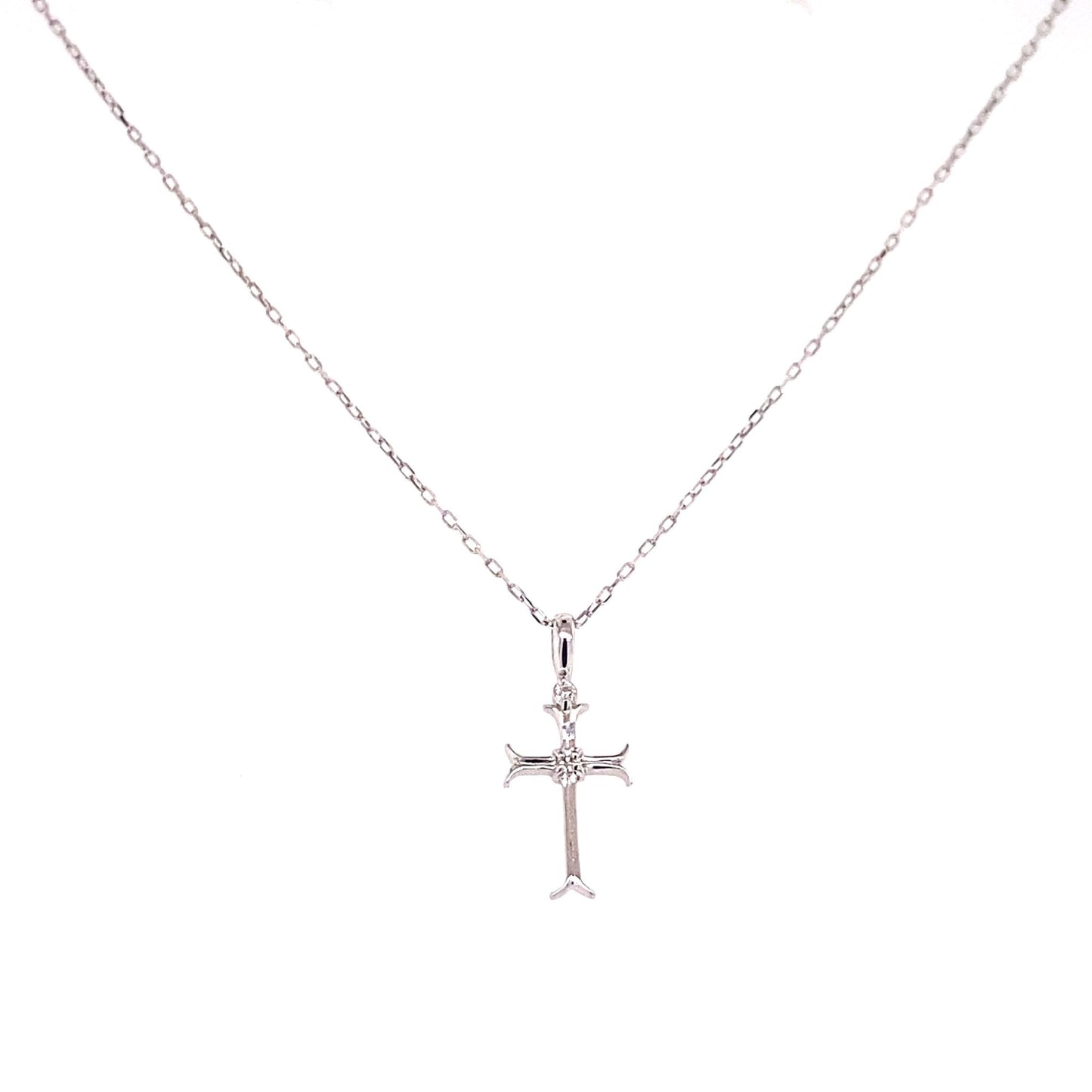 2 Dia Cross Necklace 0.01ct - JMW Jewelry Wholesale