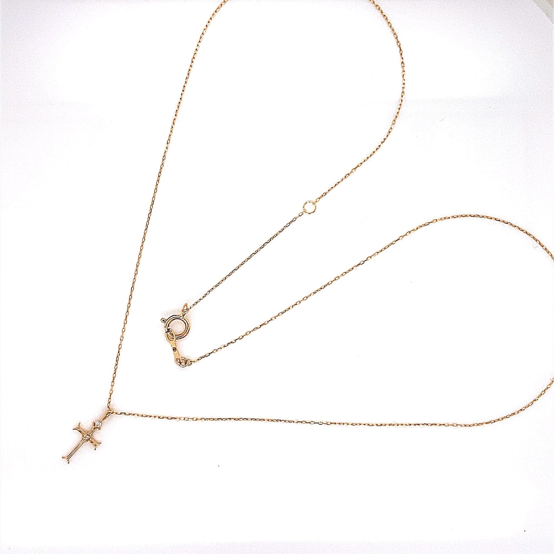 2 Dia Cross Necklace 0.01ct - JMW Jewelry Wholesale