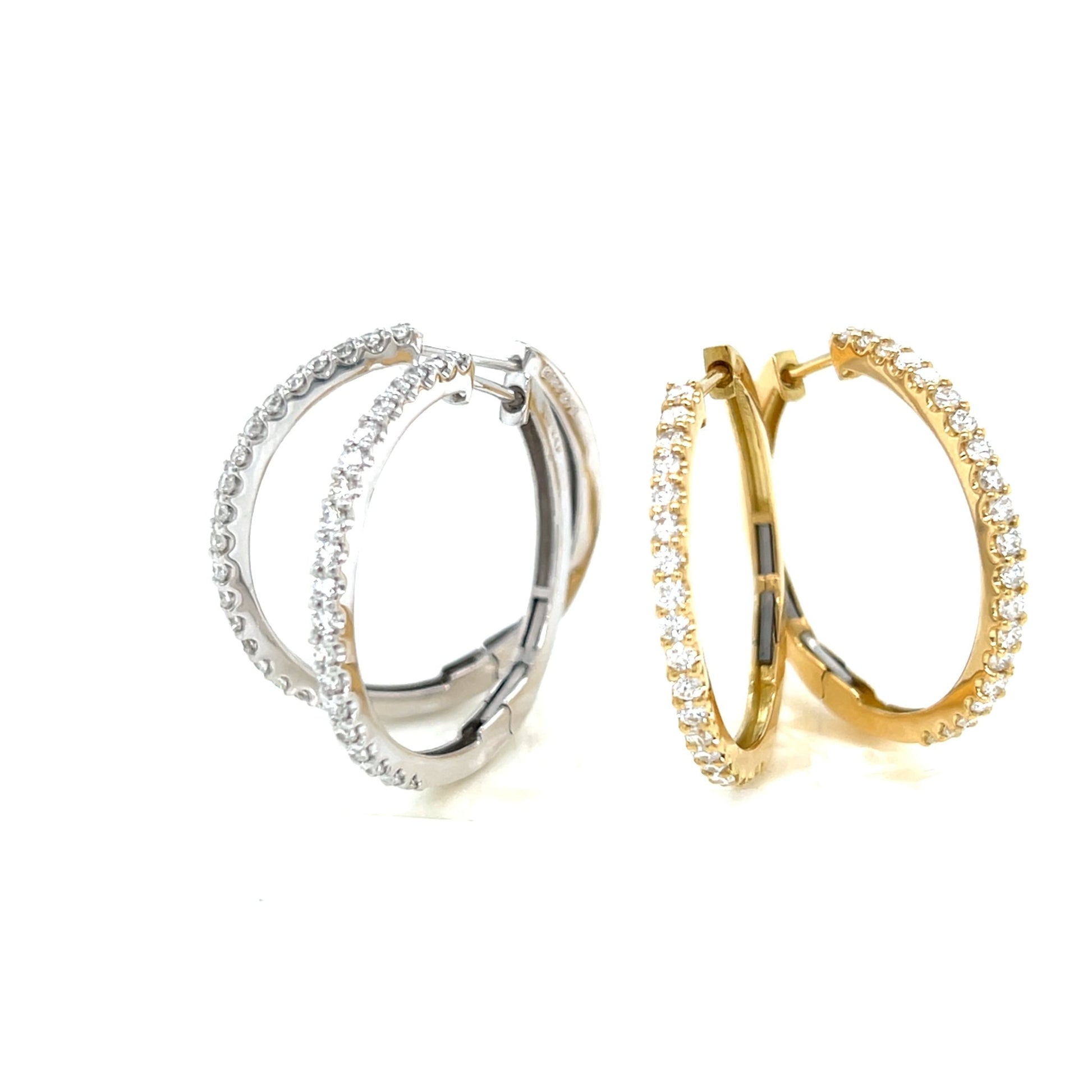 20Dia Hoop Earrings 1ct - JMW Jewelry Wholesale