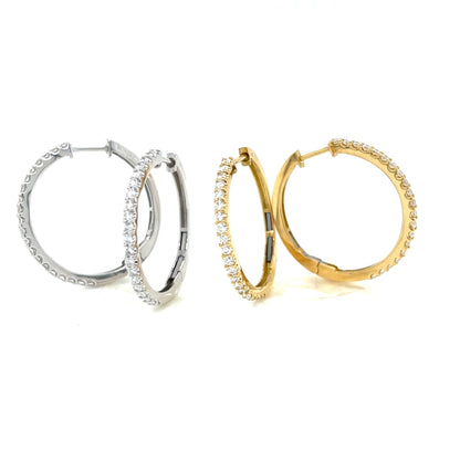 20Dia Hoop Earrings 1ct - JMW Jewelry Wholesale