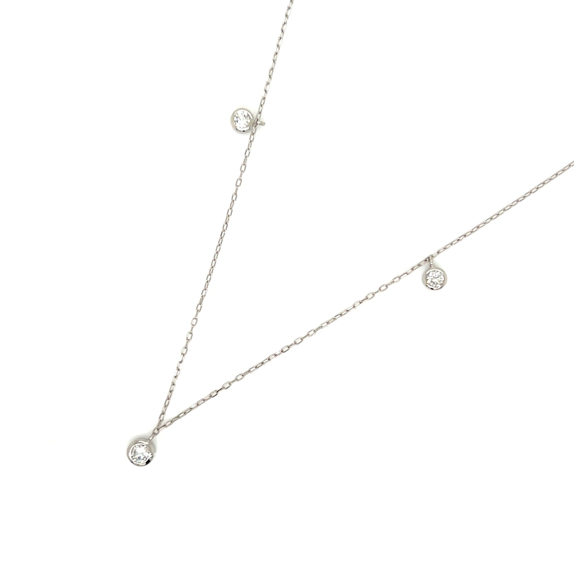 3 Bezel Dia Necklace 0.3ct - JMW Jewelry Wholesale