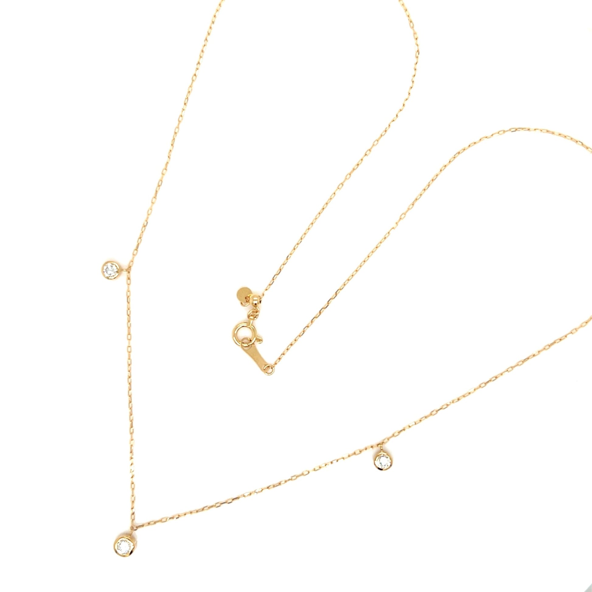 3 Bezel Dia Necklace 0.3ct - JMW Jewelry Wholesale