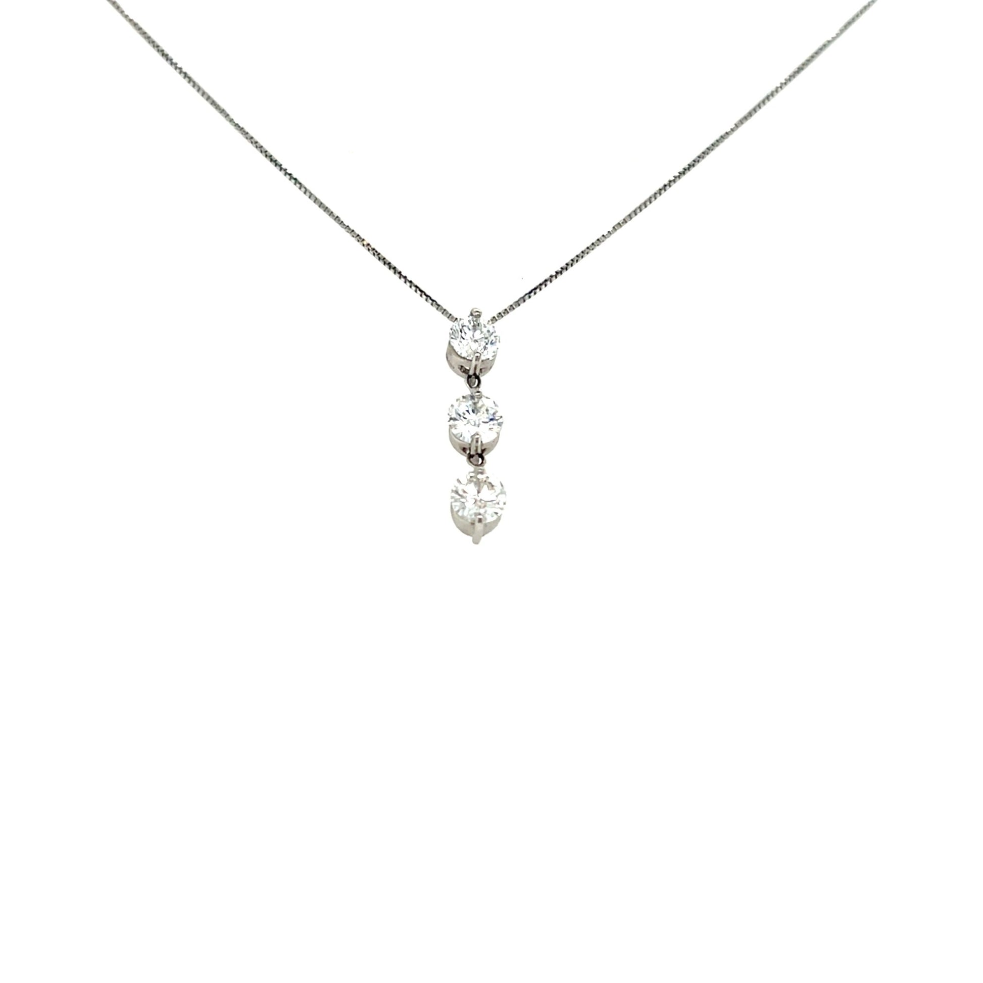 3 Dangle Dia Necklace 1ct - JMW Jewelry Wholesale