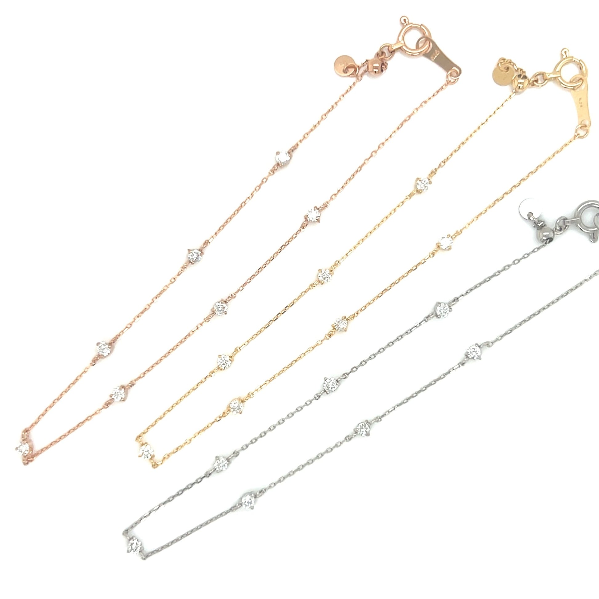 3 - prong set Station Bracelet 0.2ct - JMW Jewelry Wholesale