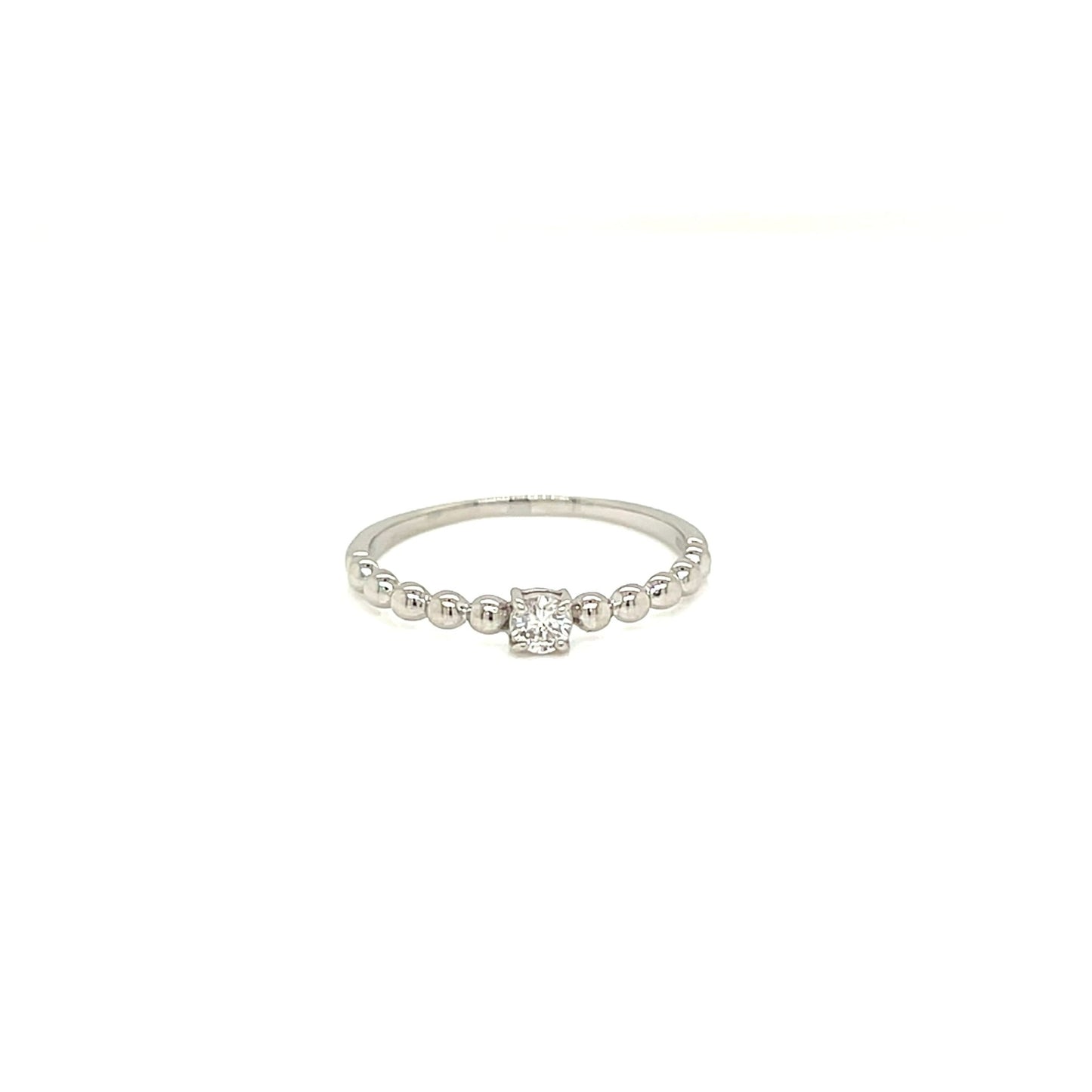 4 - prong Dia Beads Ring 0.1ct - JMW Jewelry Wholesale