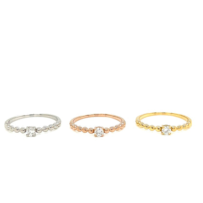 4 - prong Dia Beads Ring 0.1ct - JMW Jewelry Wholesale