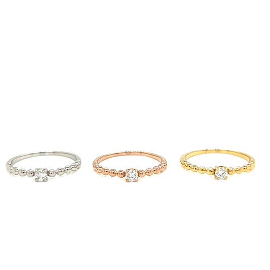 4 - prong Dia Beads Ring 0.1ct - JMW Jewelry Wholesale