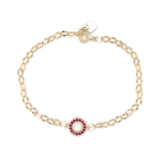 Cypress Reversible Hollow round Bracelet Dia/Ruby 0.1/0.1ct