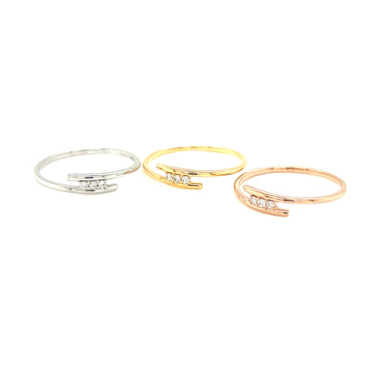 Triple Dia Line Ring 0.03ct