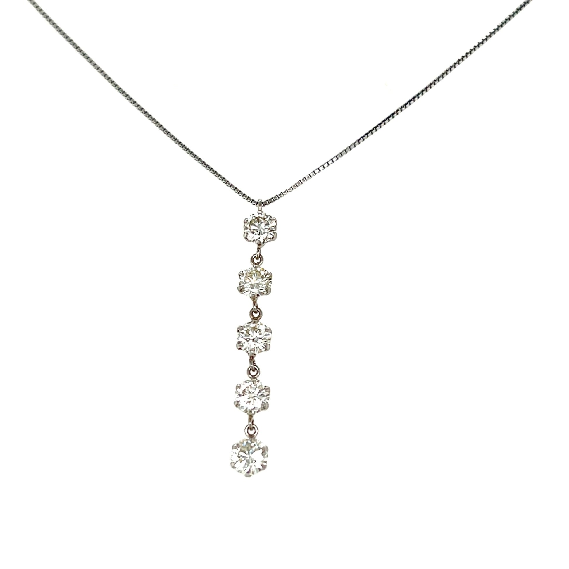 5 Dia Dangle Necklace 1ct - JMW Jewelry Wholesale