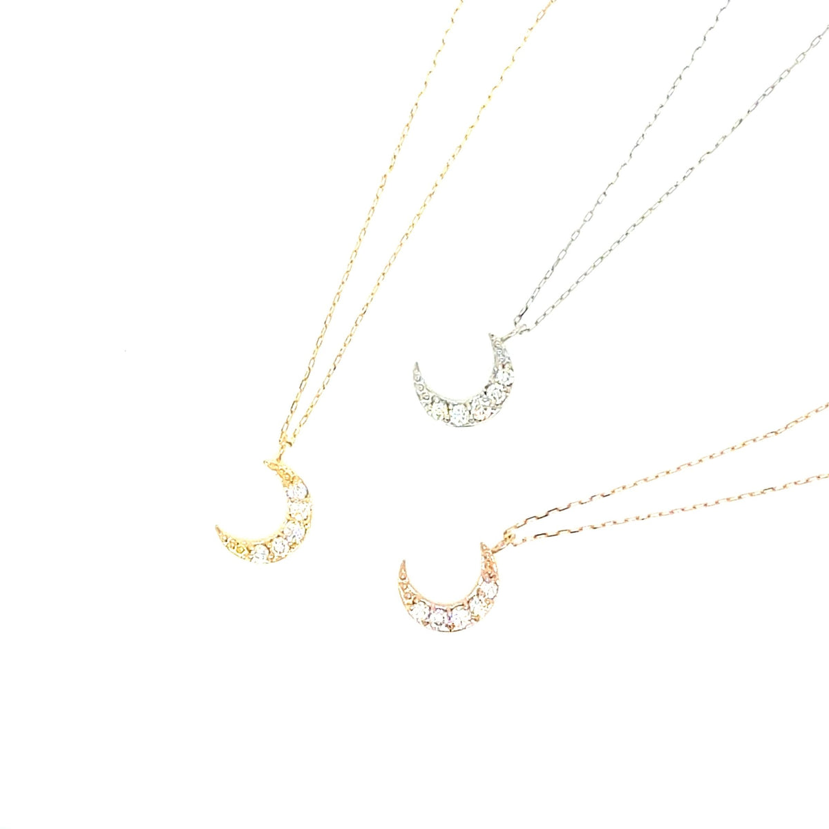 5 Dia Moon Necklace 0.1ct - JMW Jewelry Wholesale