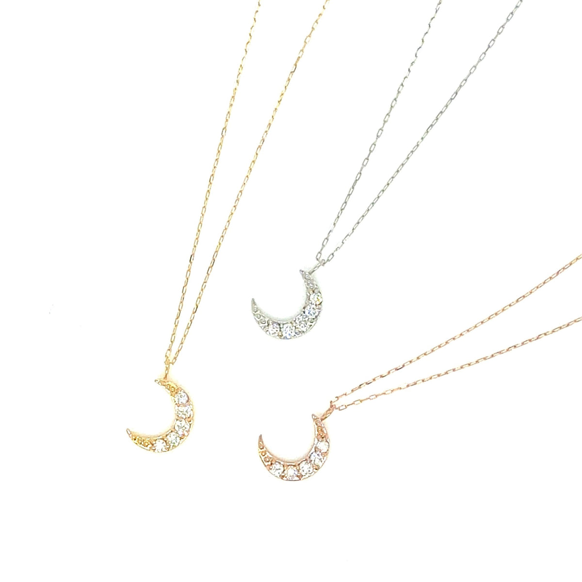 5 Dia Moon Necklace 0.1ct - JMW Jewelry Wholesale