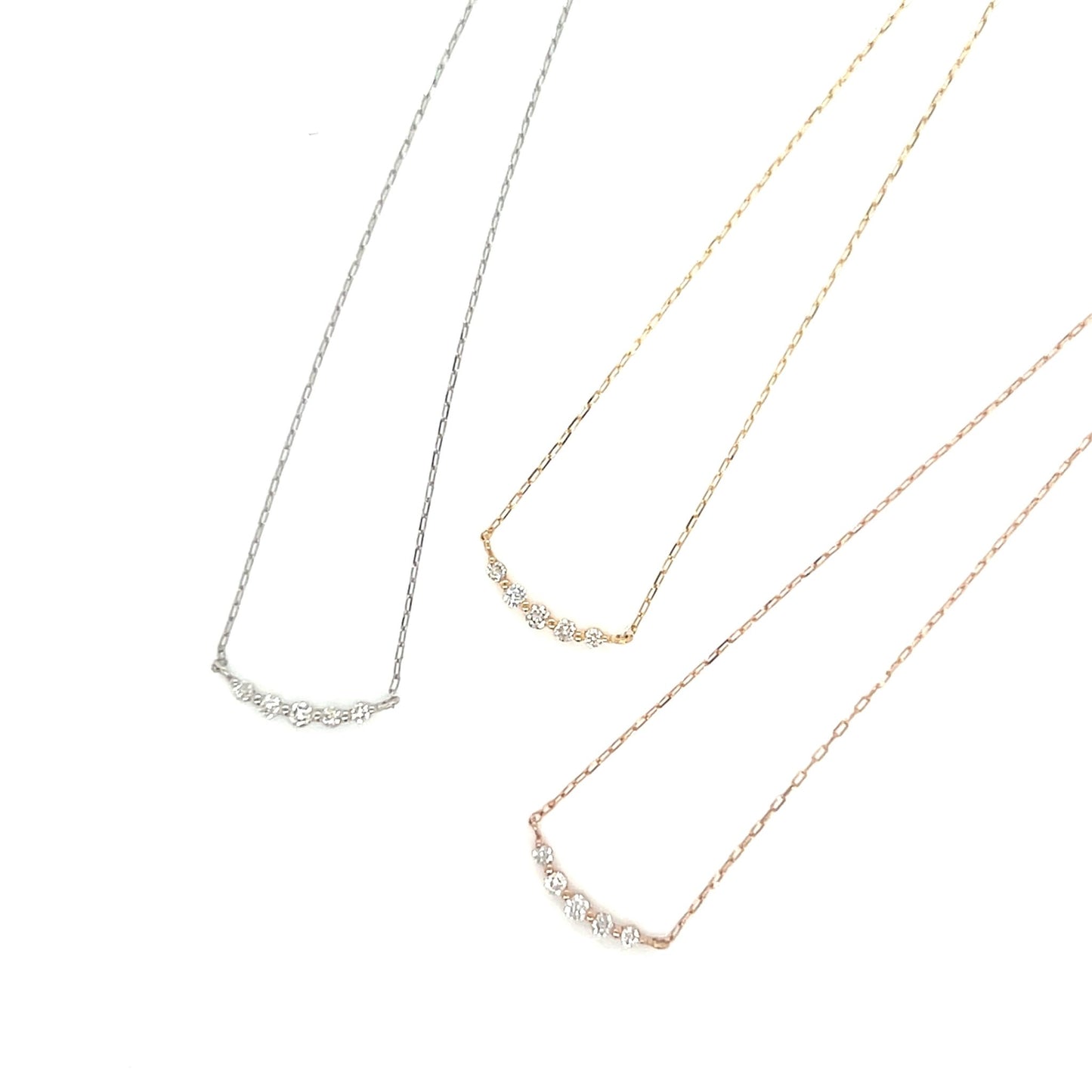 5 Dia Smile Necklace 0.04ct - JMW Jewelry Wholesale