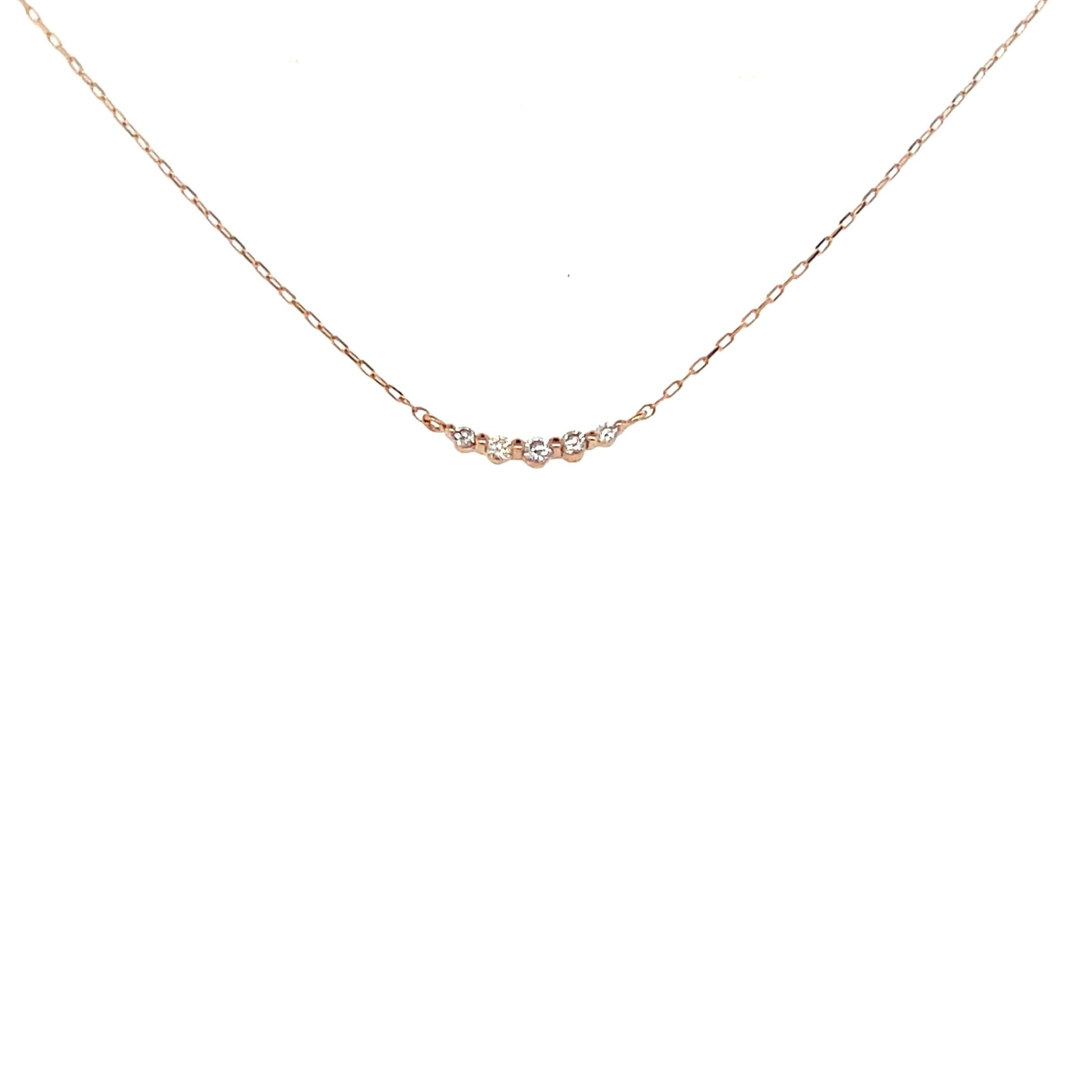 5 Dia Smile Necklace 0.04ct - JMW Jewelry Wholesale