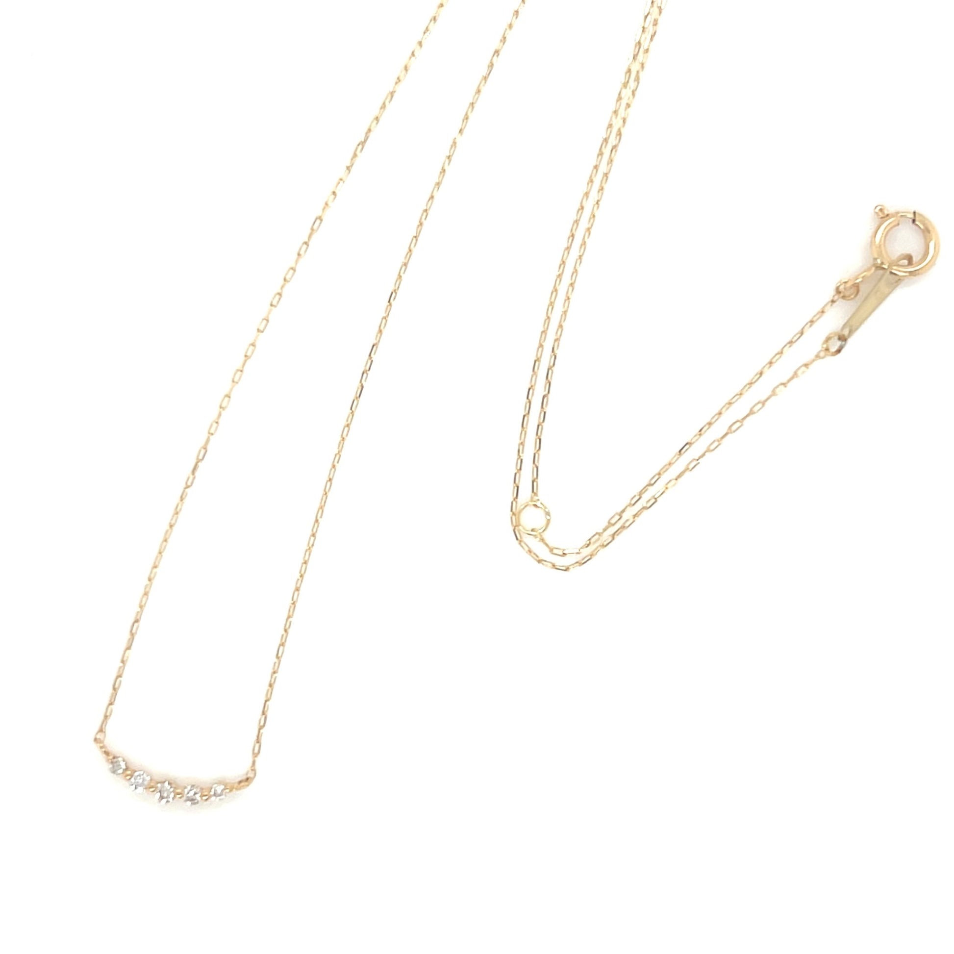 5 Dia Smile Necklace 0.04ct - JMW Jewelry Wholesale