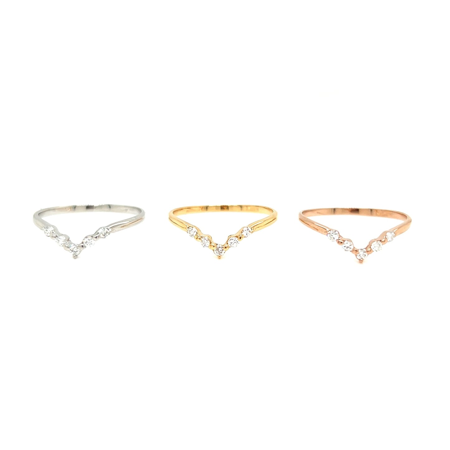 5 Dia V shape ring 0.1ct - JMW Jewelry Wholesale