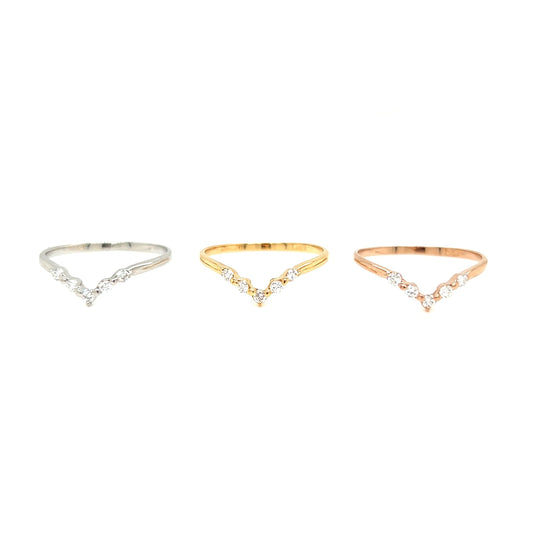 5 Dia V shape ring 0.1ct - JMW Jewelry Wholesale