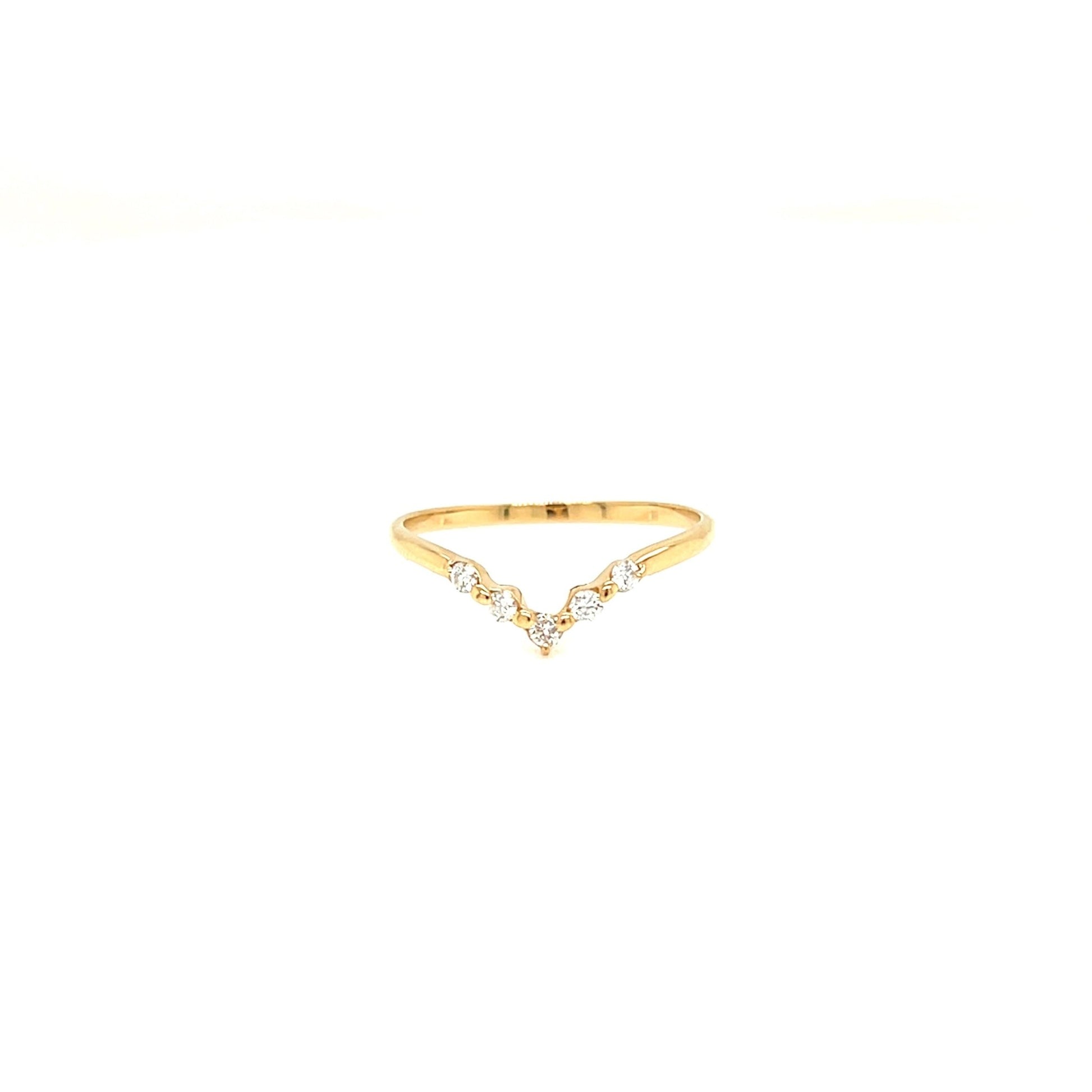 5 Dia V shape ring 0.1ct - JMW Jewelry Wholesale