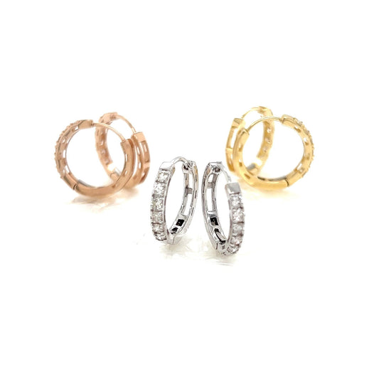 6 Dia Hoop Earrings 0.3ct - JMW Jewelry Wholesale