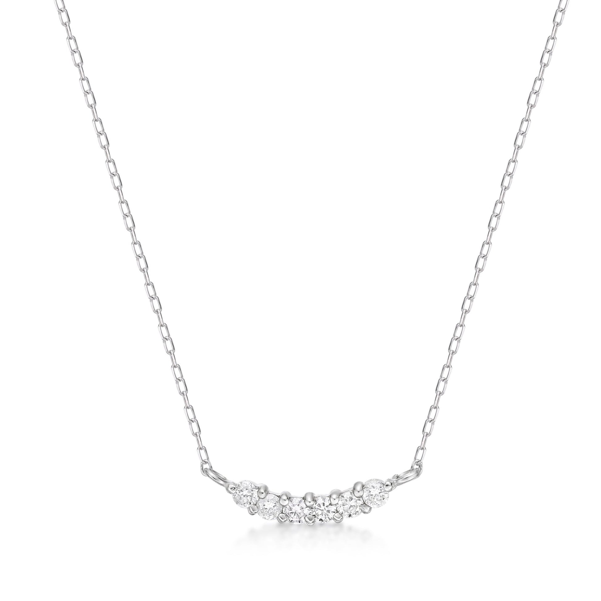 6 Dia Smile Necklace 0.1ct - JMW Jewelry Wholesale