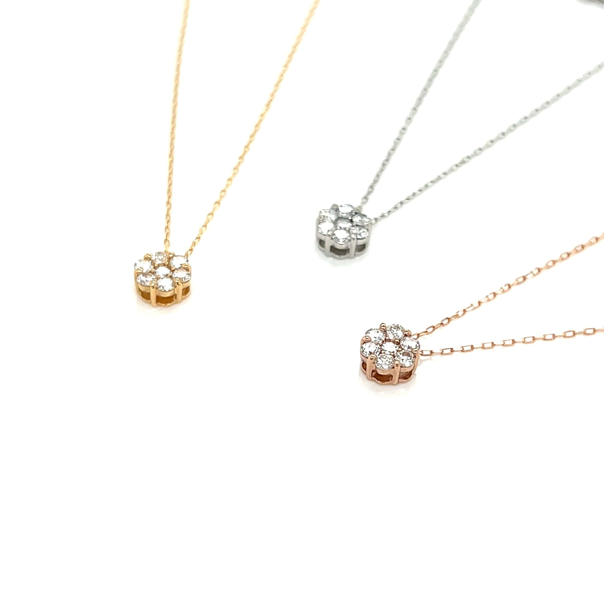 7 Dia Flower Necklace N 0.2ct - JMW Jewelry Wholesale
