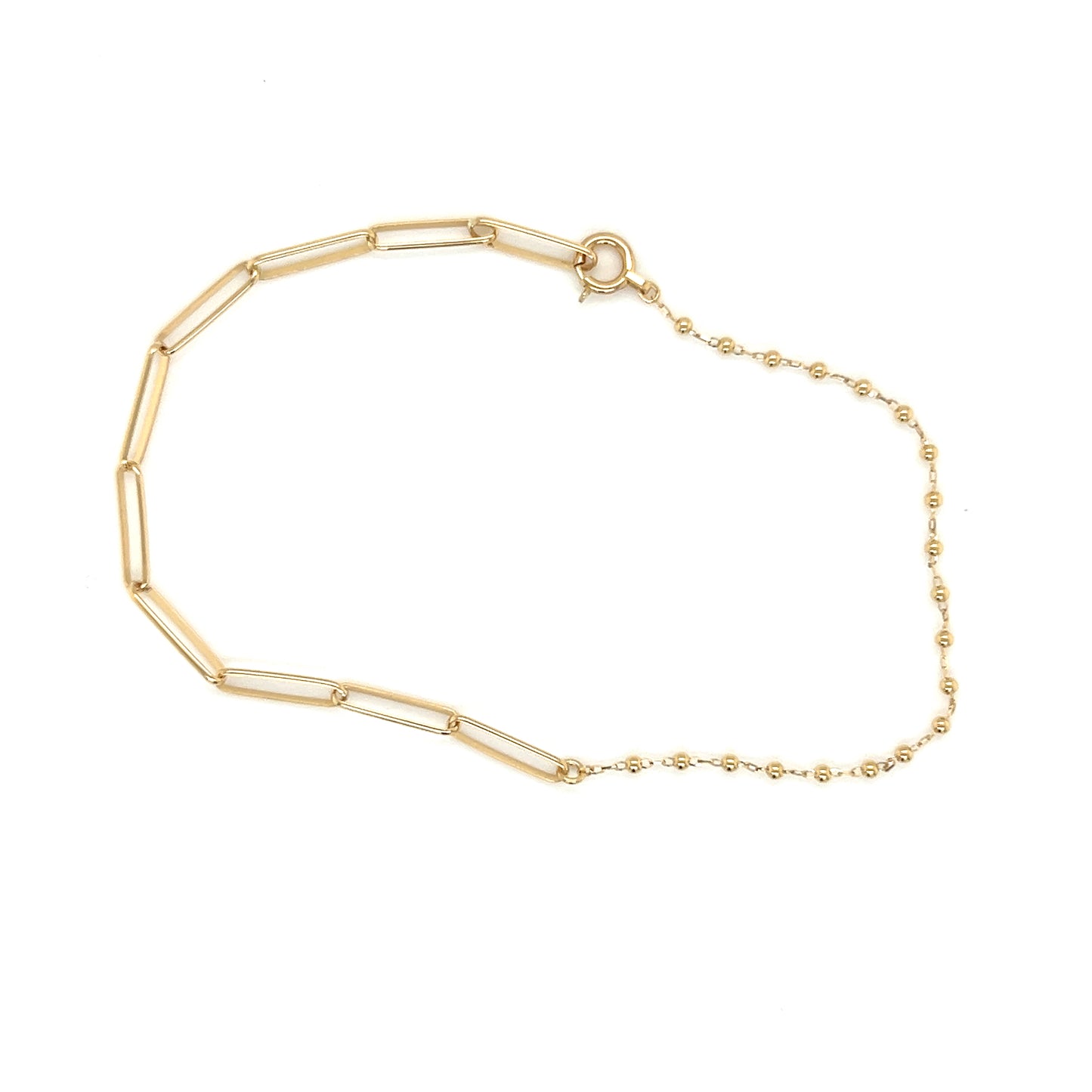 Gold Wide Paperclip with Beads chain