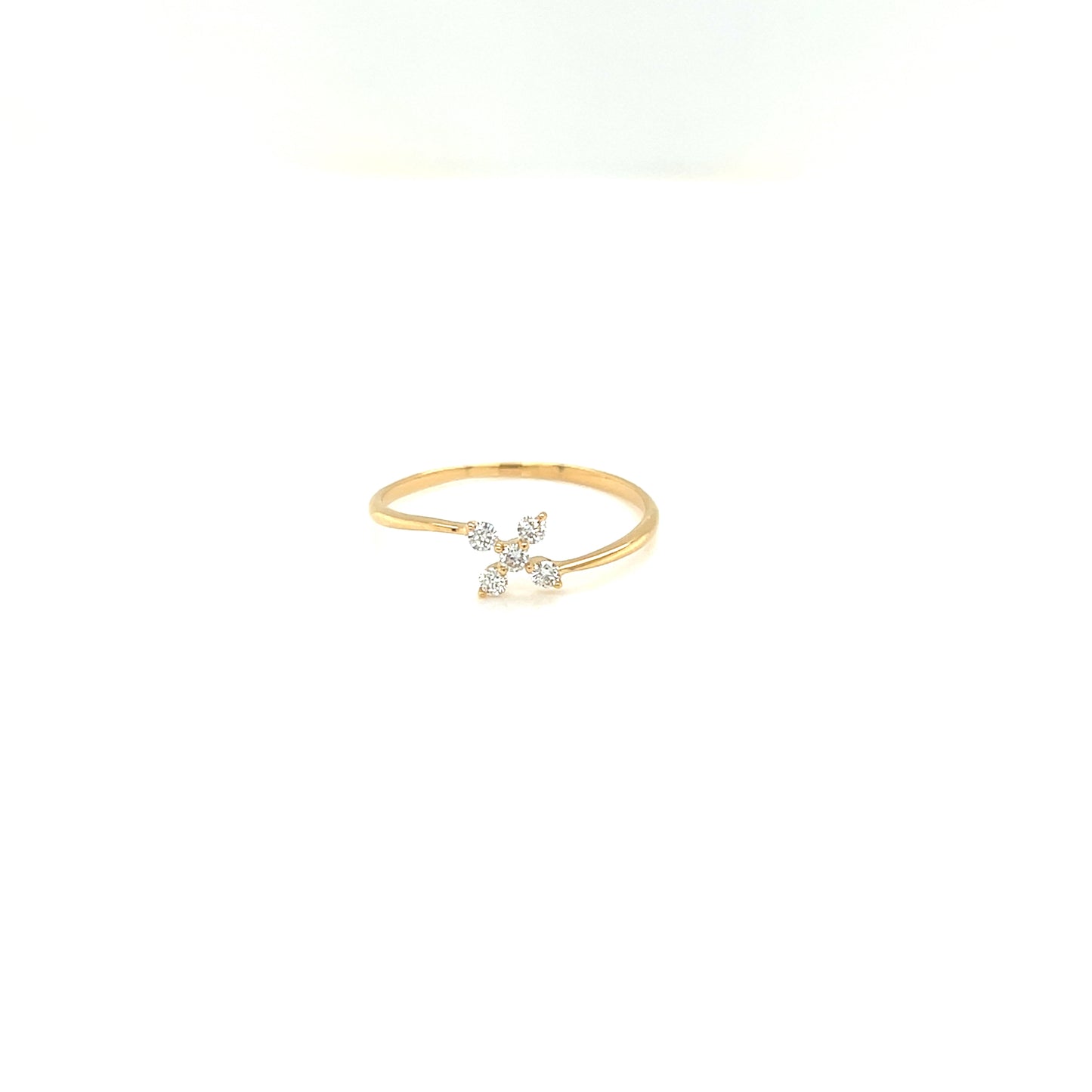 Cross Flower Ring 0.1ct