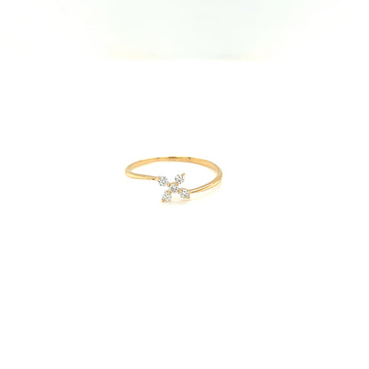 Cross Flower Ring 0.1ct