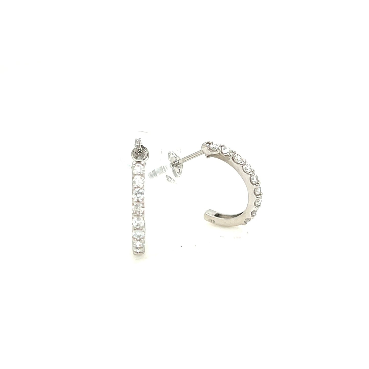 9 Dia Half Hoop Earrings 0.3ct - JMW Jewelry Wholesale