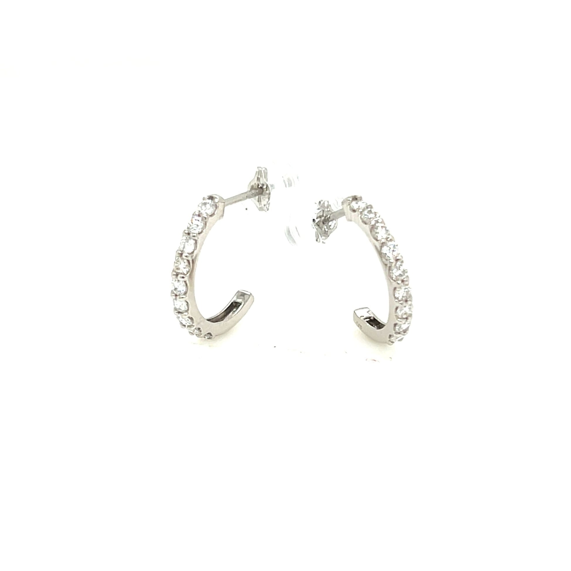 9 Dia Half Hoop Earrings 0.3ct - JMW Jewelry Wholesale