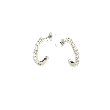 9 Dia Half Hoop Earrings 0.3ct - JMW Jewelry Wholesale