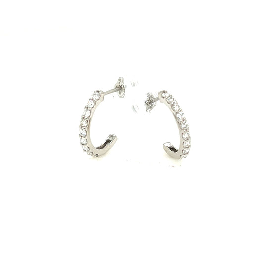 9 Dia Half Hoop Earrings 0.3ct - JMW Jewelry Wholesale