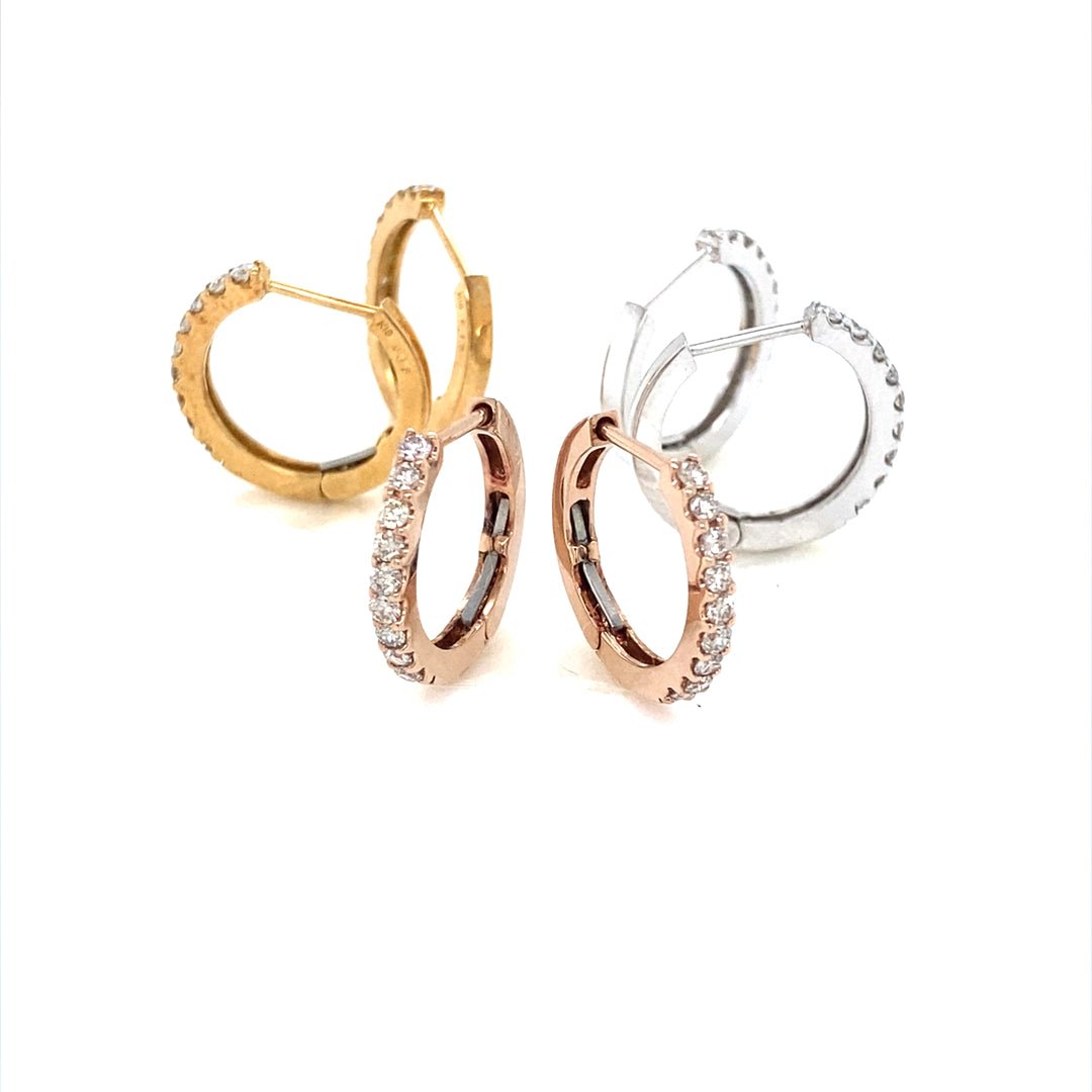 9 Dia Hoop Earrings 0.3ct - JMW Jewelry Wholesale