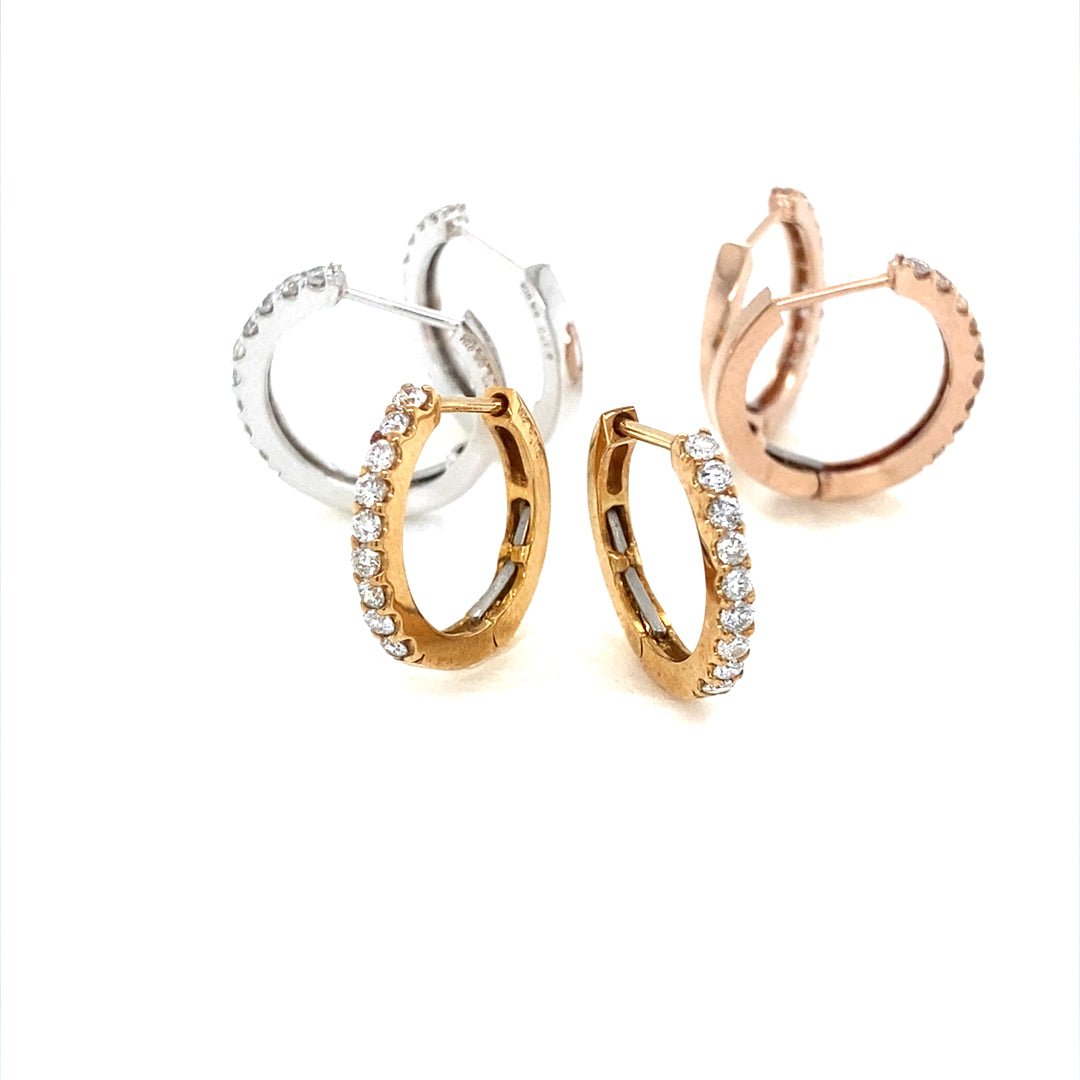 9 Dia Hoop Earrings 0.3ct - JMW Jewelry Wholesale