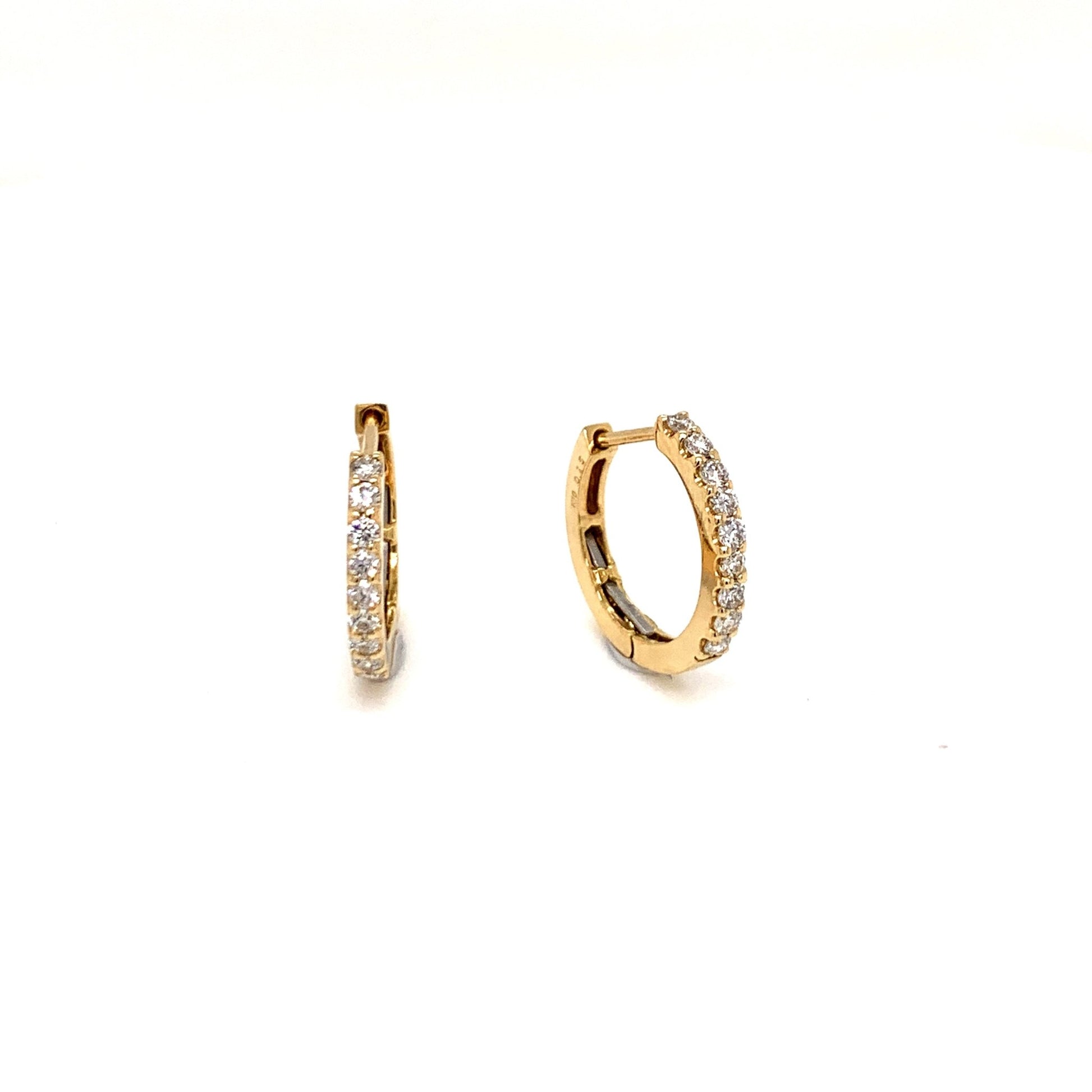 9 Dia Hoop Earrings 0.3ct - JMW Jewelry Wholesale