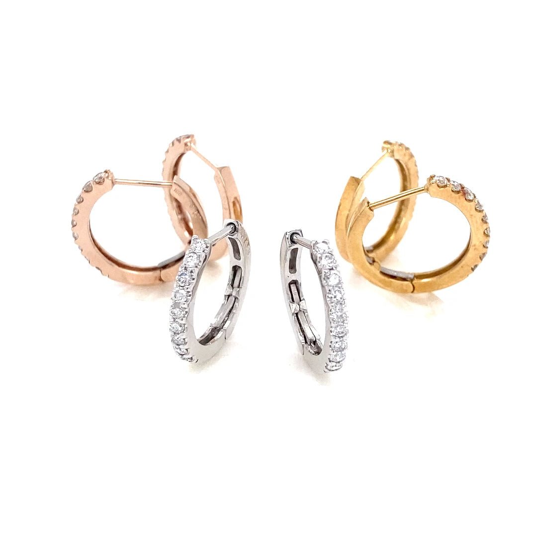 9 Dia Hoop Earrings 0.3ct - JMW Jewelry Wholesale