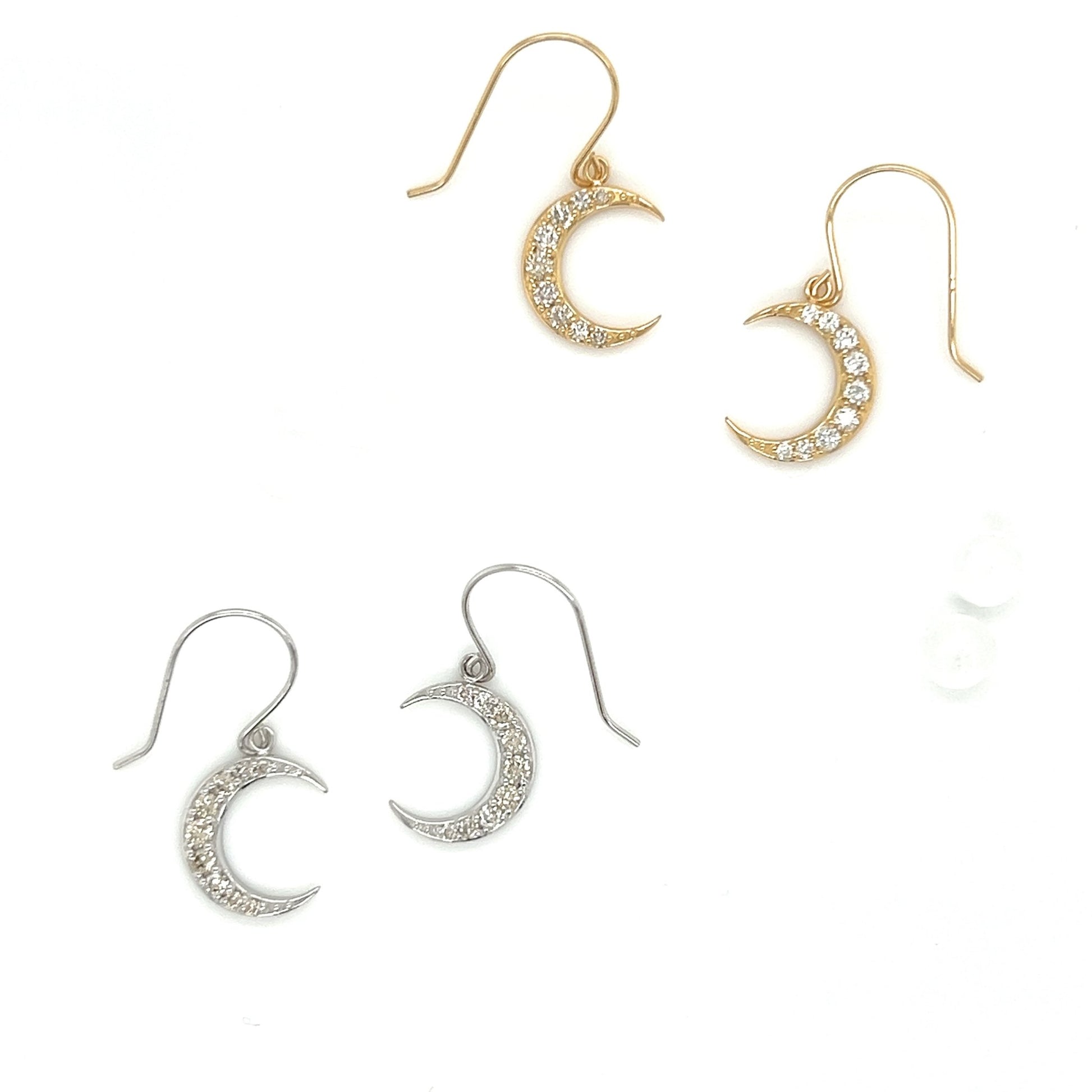 9 Dia Moon Drop Earrings 0.2ct - JMW Jewelry Wholesale