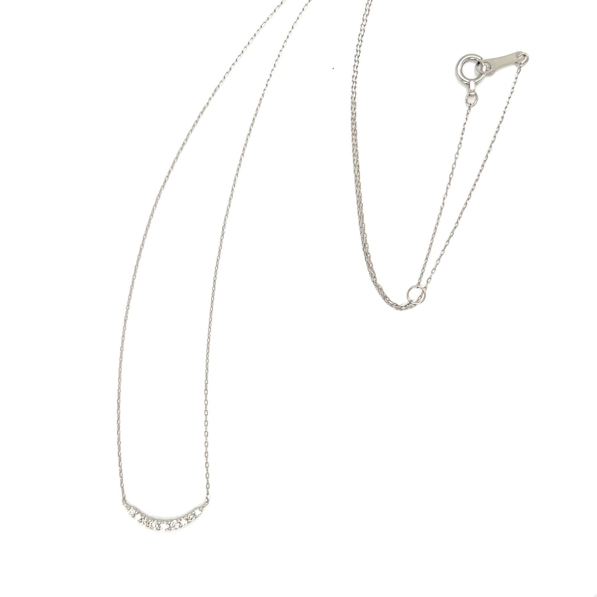 9 Dia Smile Necklace 0.08ct - JMW Jewelry Wholesale