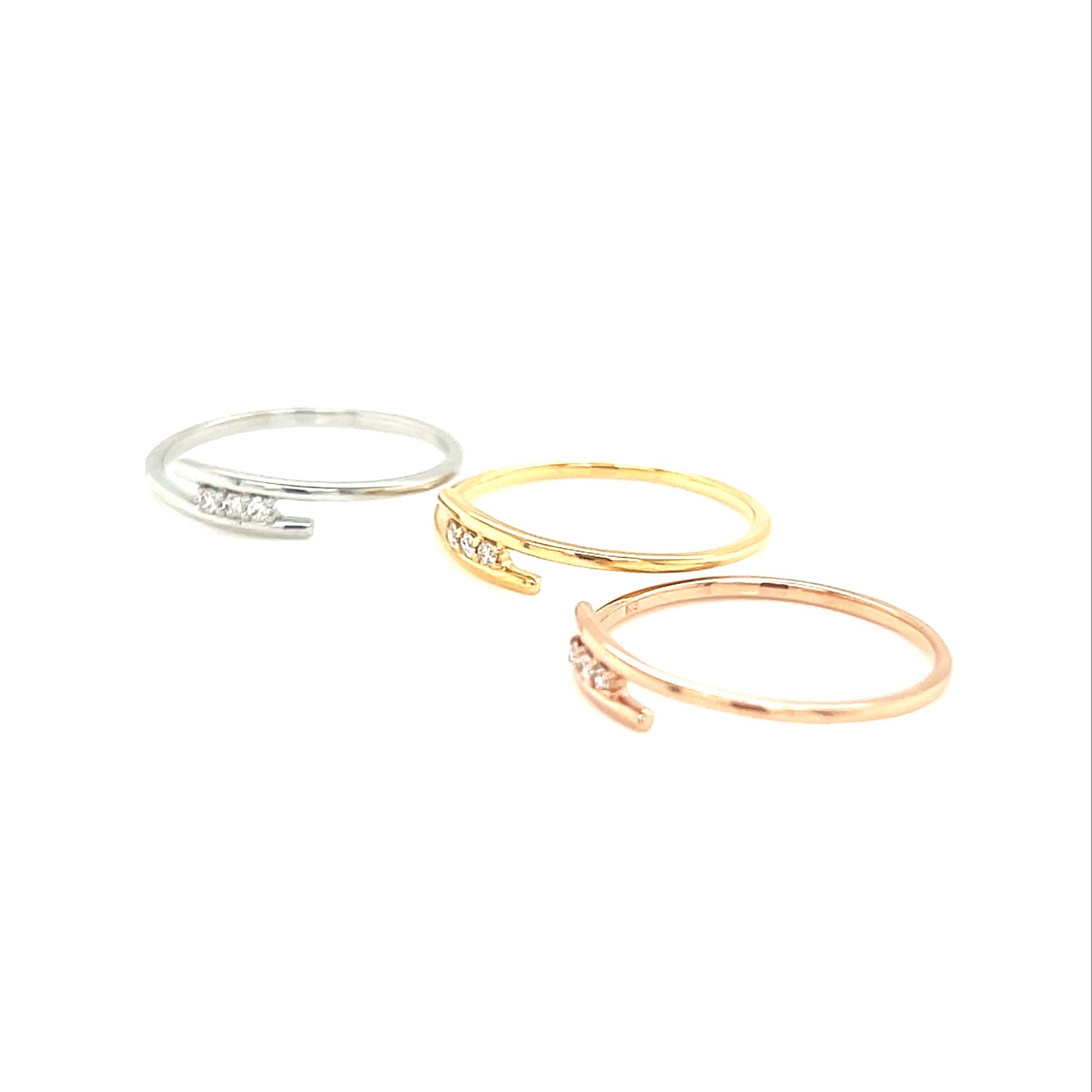 Triple Dia Line Ring 0.03ct