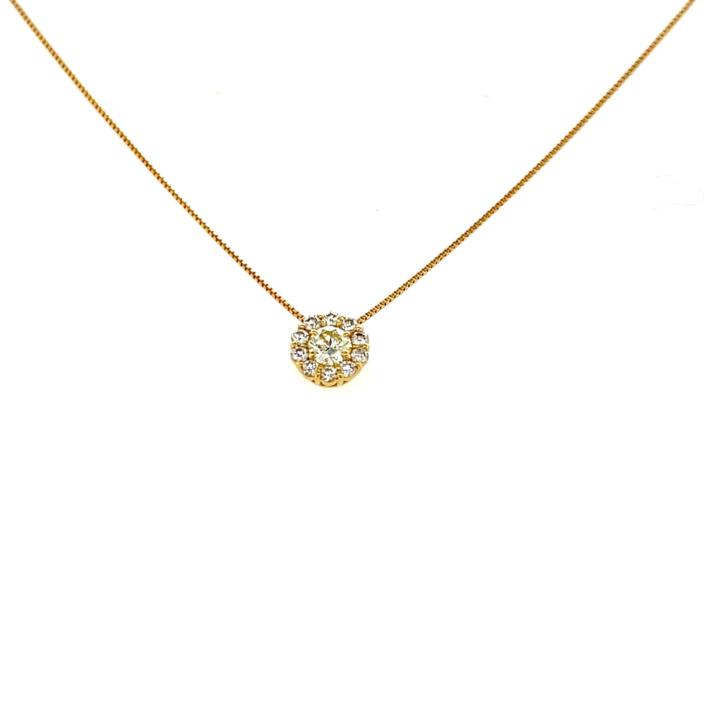 Halo Flower Necklace 0.18/0.15ct