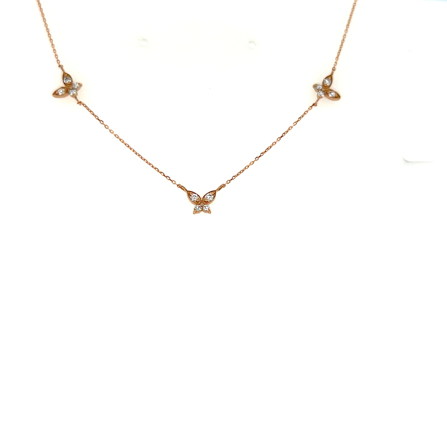 Trio Butterfly Necklace 0.24ct