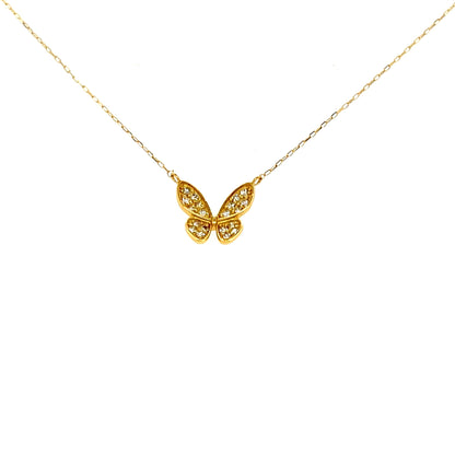 Whole Dia 3D Butterfly Necklace 0.1ct