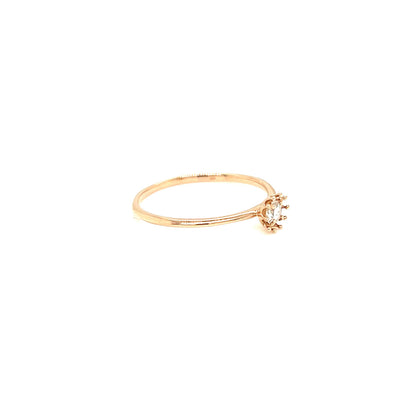 Rose cut Single Dia Sunflower Ring 0.08ct