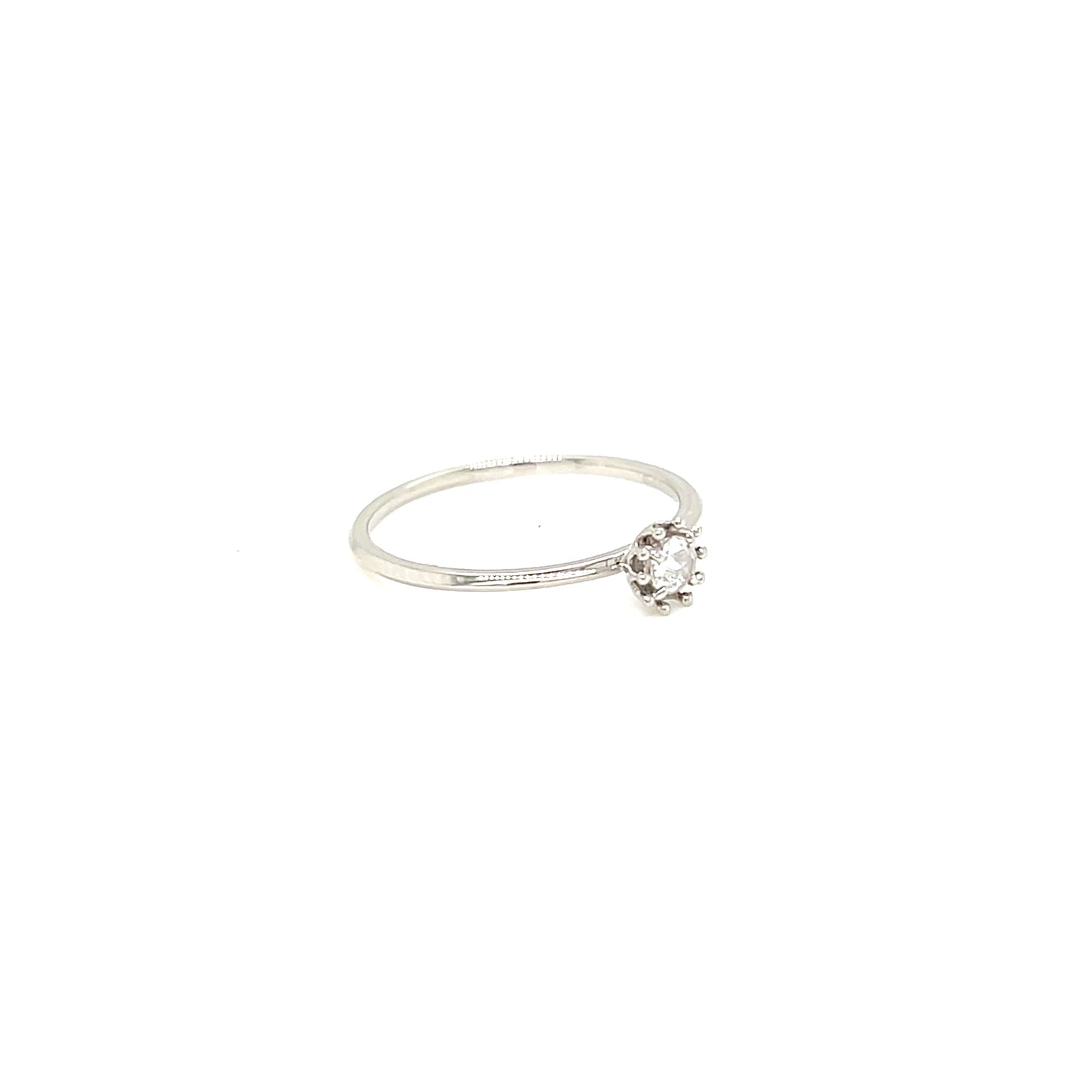 Rose cut Single Dia Sunflower Ring 0.08ct