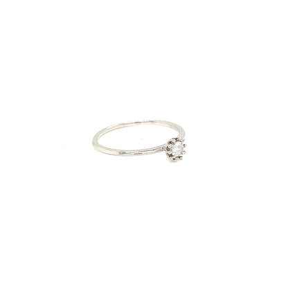 Rose cut Single Dia Sunflower Ring 0.08ct